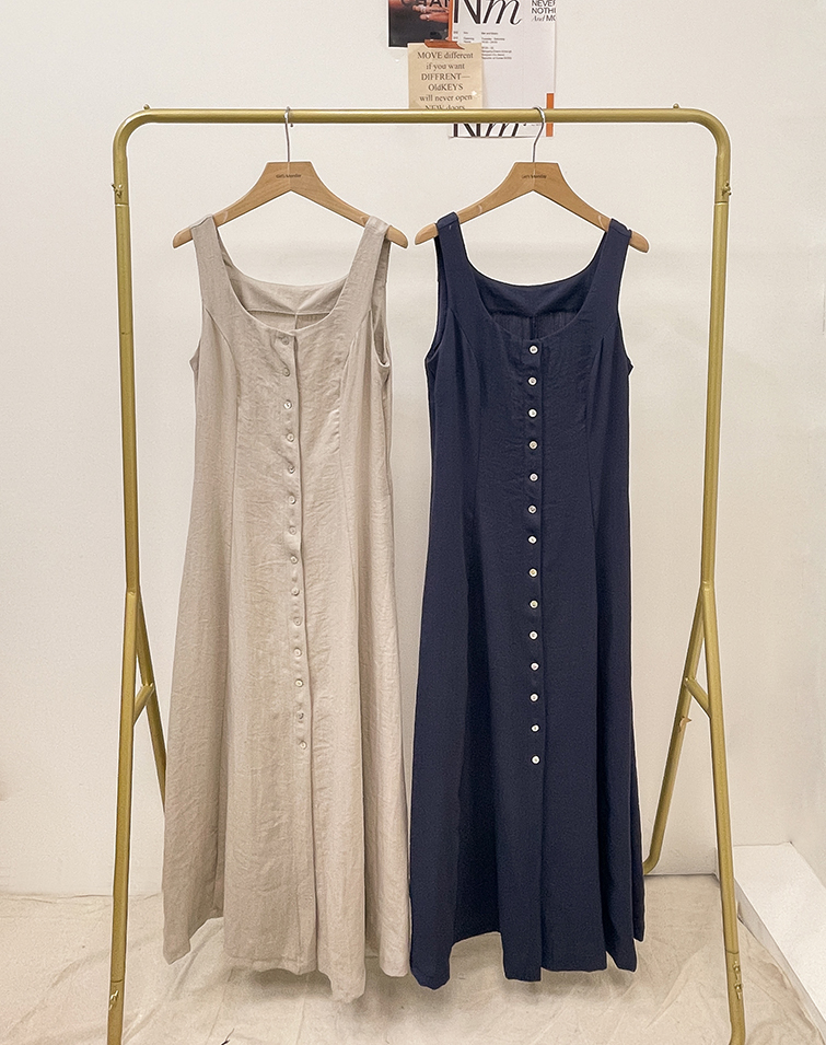 MINIMALIST BUTTON-UP VEST DRESS