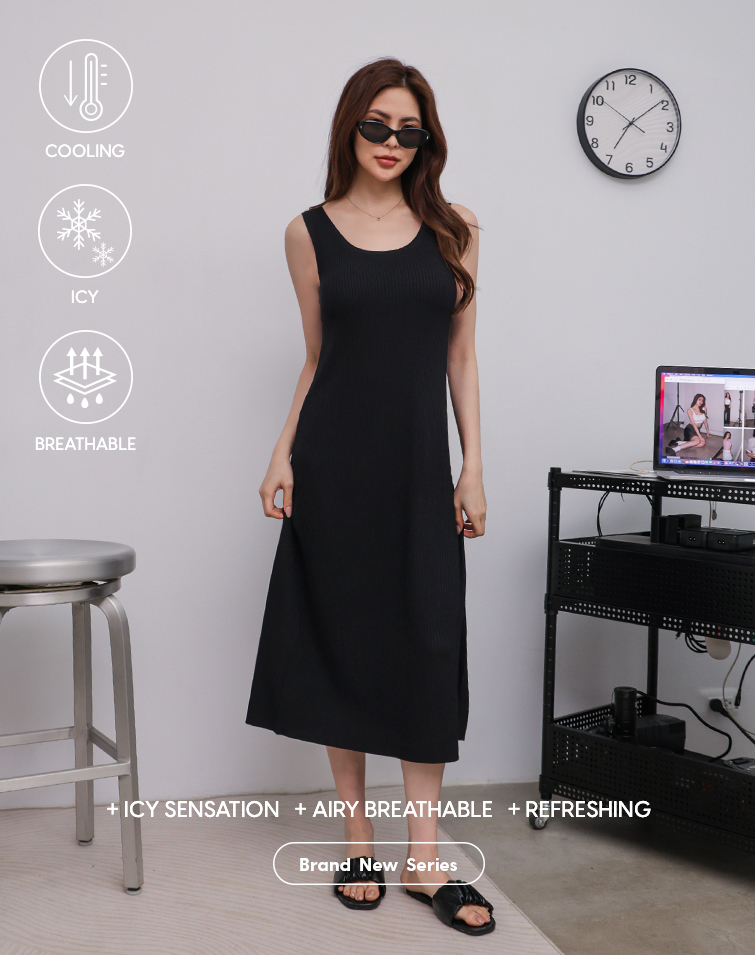 RIBBED TANK DRESS WITH CROSSBACK DETAIL