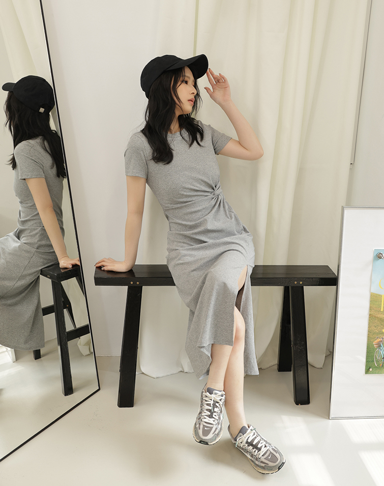 ELEGANT TWIST WAIST LONG DRESS