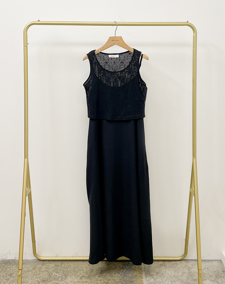 EYELET CAMI MAXI DRESS