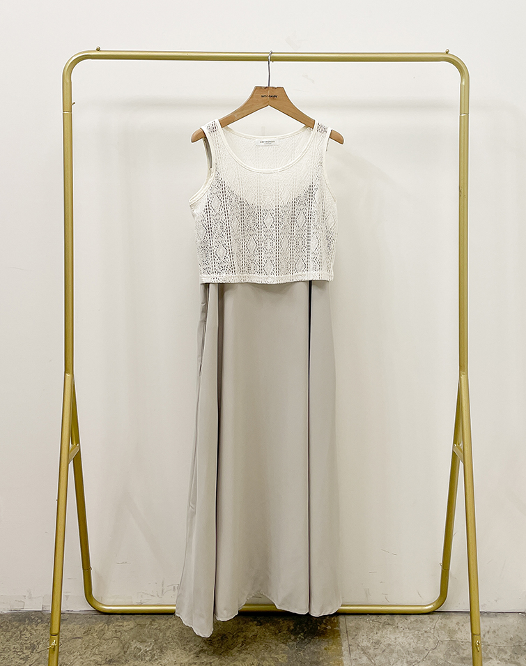 EYELET CAMI MAXI DRESS