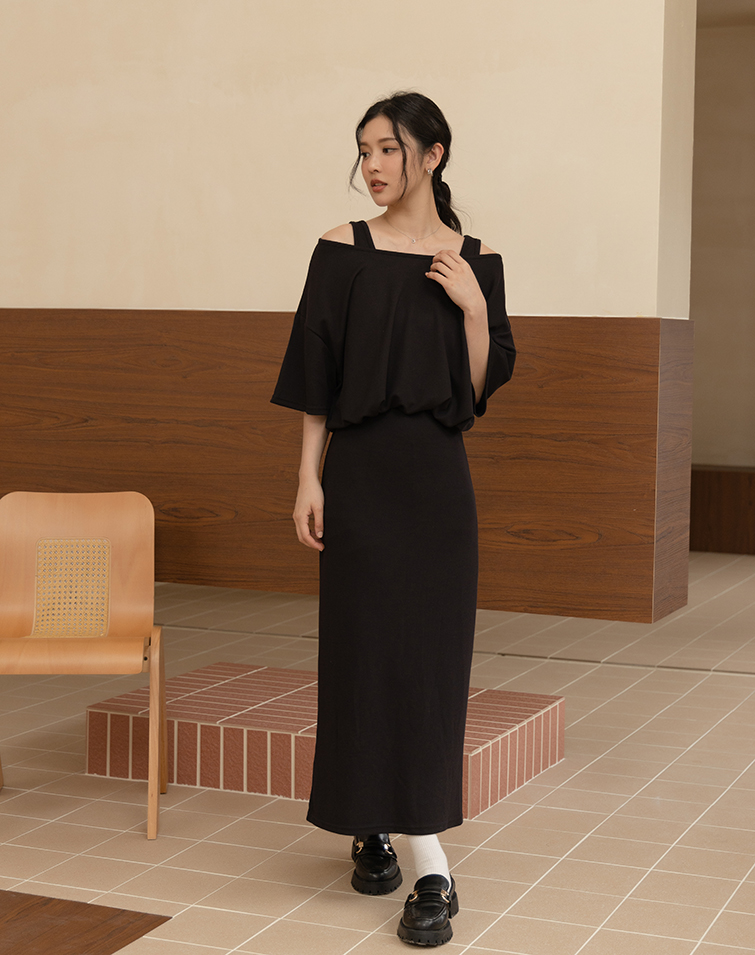 MIT MINIMALIST 2-WAY SOLID COTTON DRESS