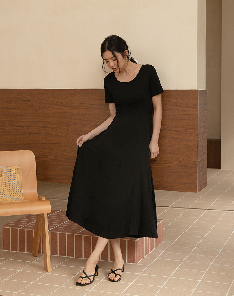 ELEGANT BACK CUTOUT TIE-WAIST DRESS