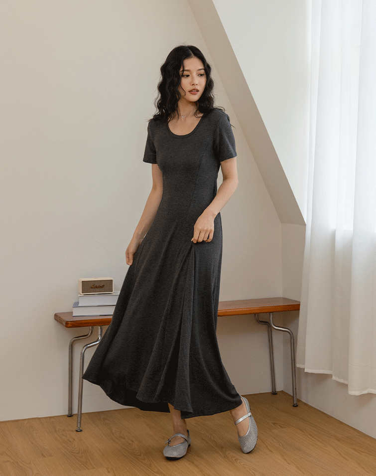 ELEGANT BACK CUTOUT TIE-WAIST DRESS