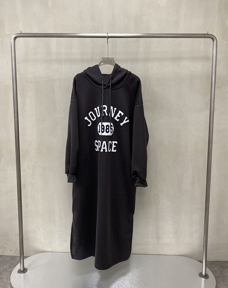 EMBROIDERED BREEZY COTTON HOODED DRESS