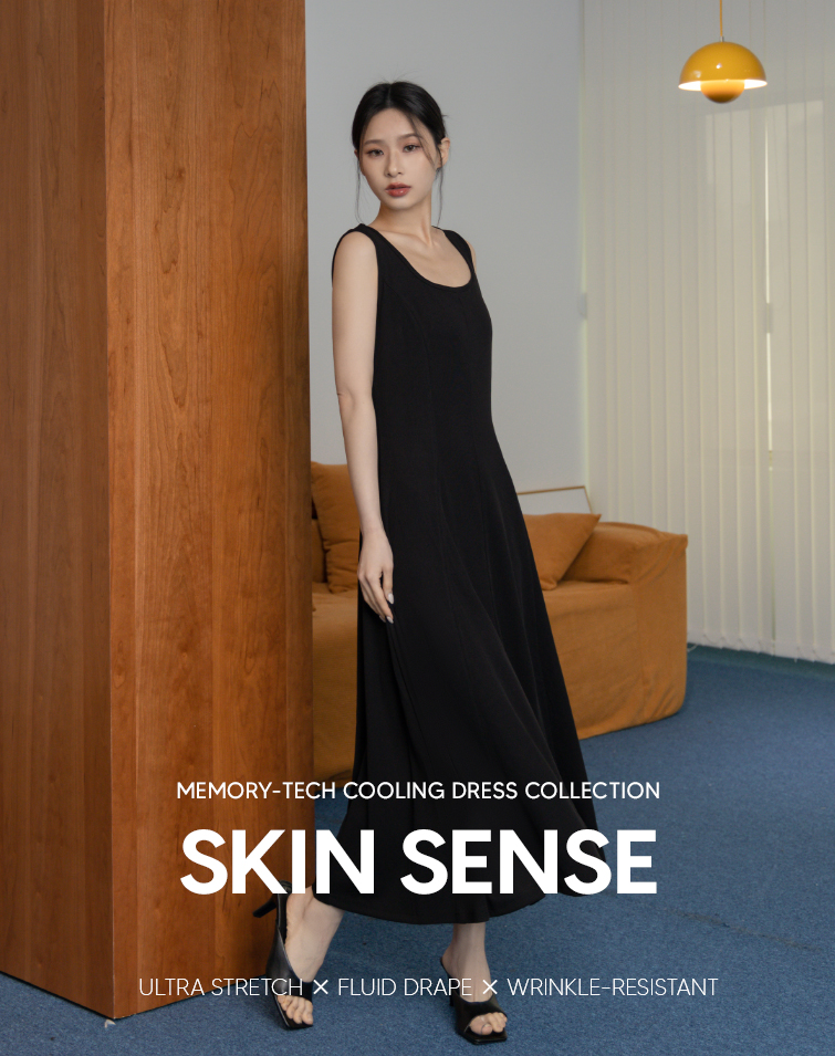 FLATTERING FINE-RIB SLIM-FIT DRESS