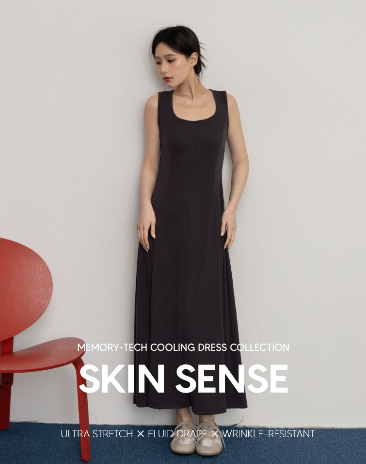 FLATTERING FINE-RIB SLIM-FIT DRESS