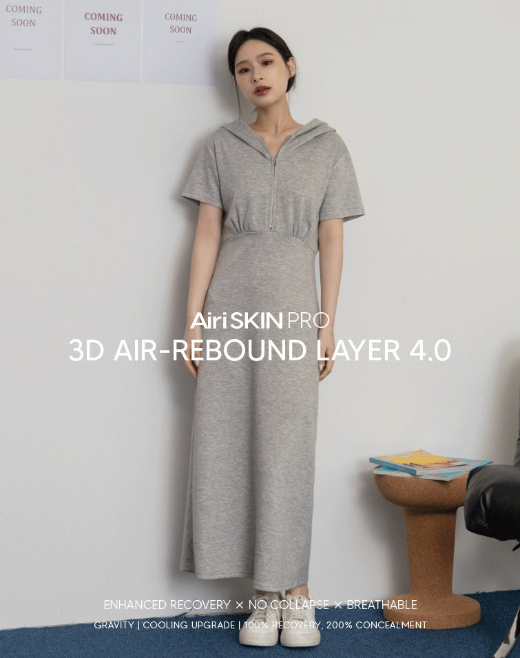 FEATHERLIGHT CHIC HALF-ZIP HOODED WAIST DRESS