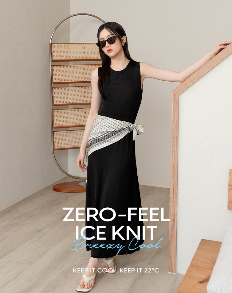 COOLING ROUND-NECK MAXI DRESS