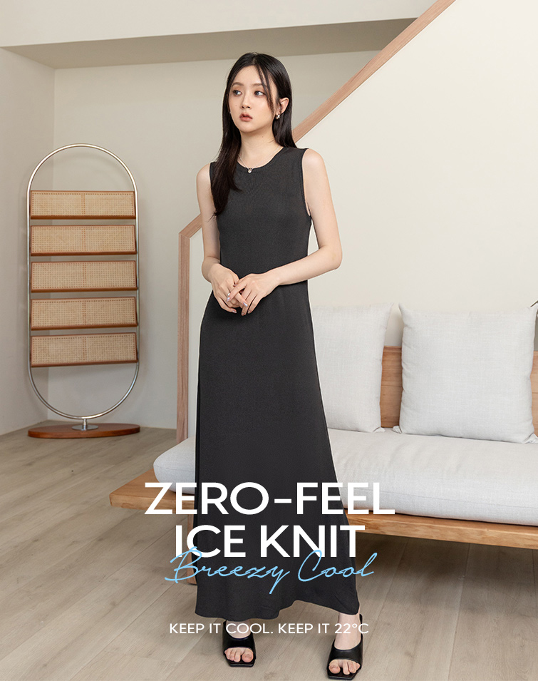 COOLING ROUND-NECK MAXI DRESS