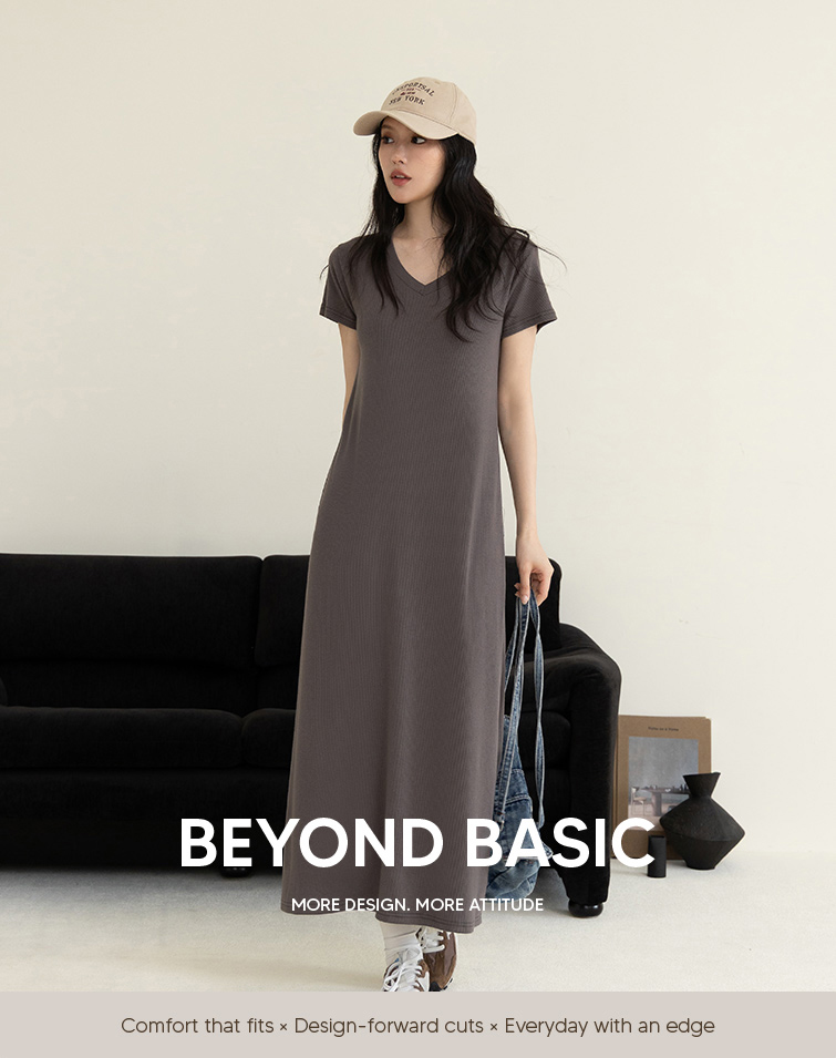 MIT RIBBED SHORT SLEEVE DRESS