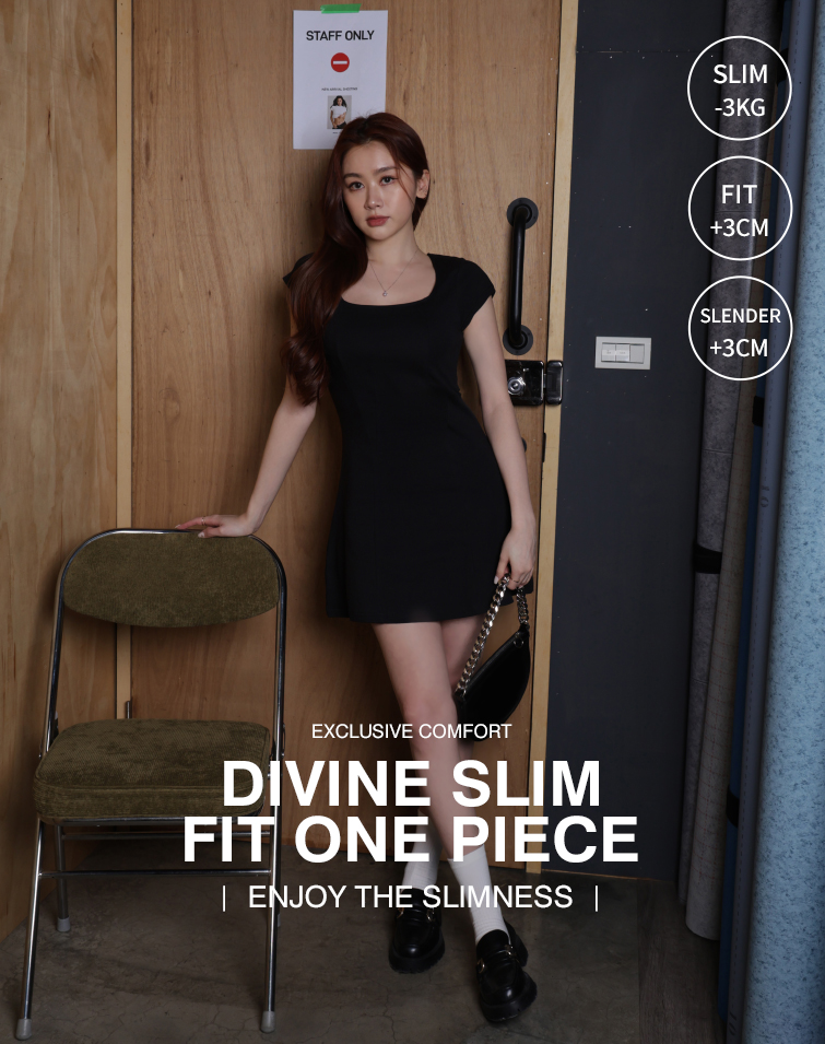 MIT SQUARE NECK SLIM-FIT DRESS