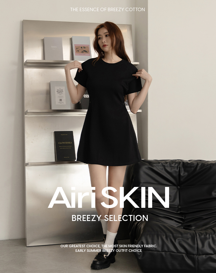 FEATHERLIGHT COTTON BUTTON WAIST SHORT SLEEVE DRESS