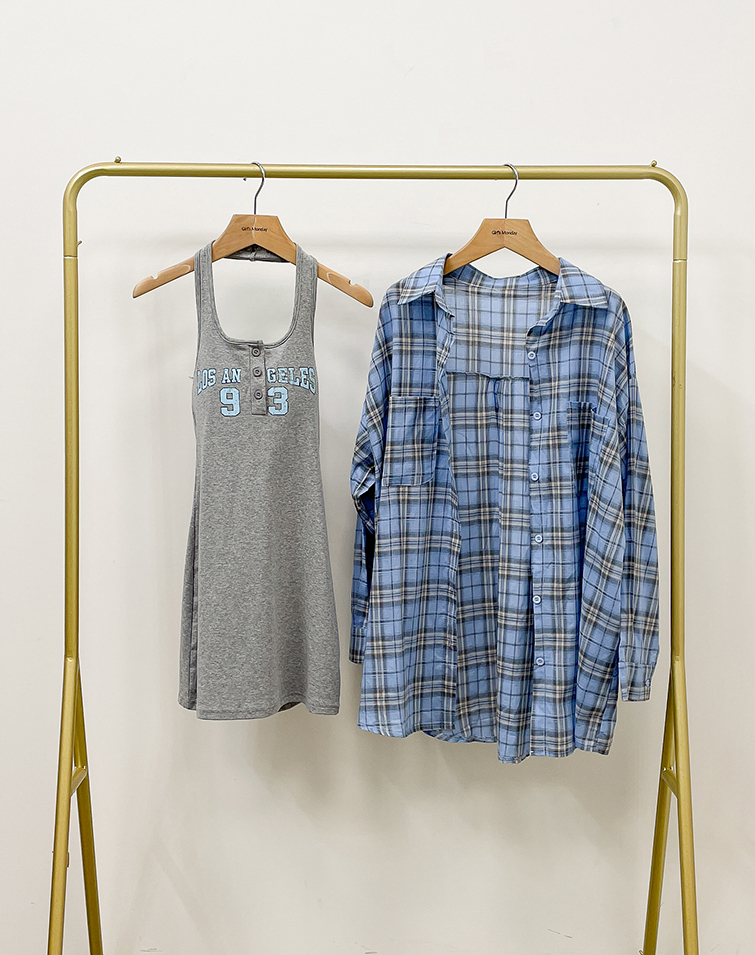 FASHIONABLE PLAID VEST DRESS WITH JACKET