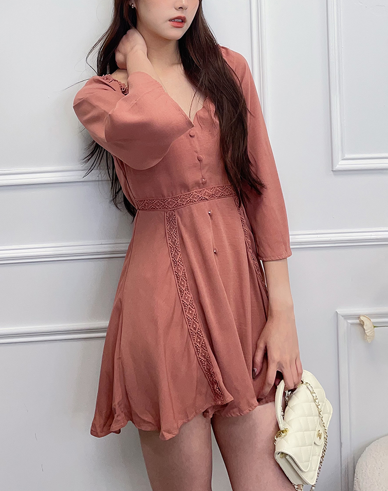 FLORAL WEAVE MINI DRESS