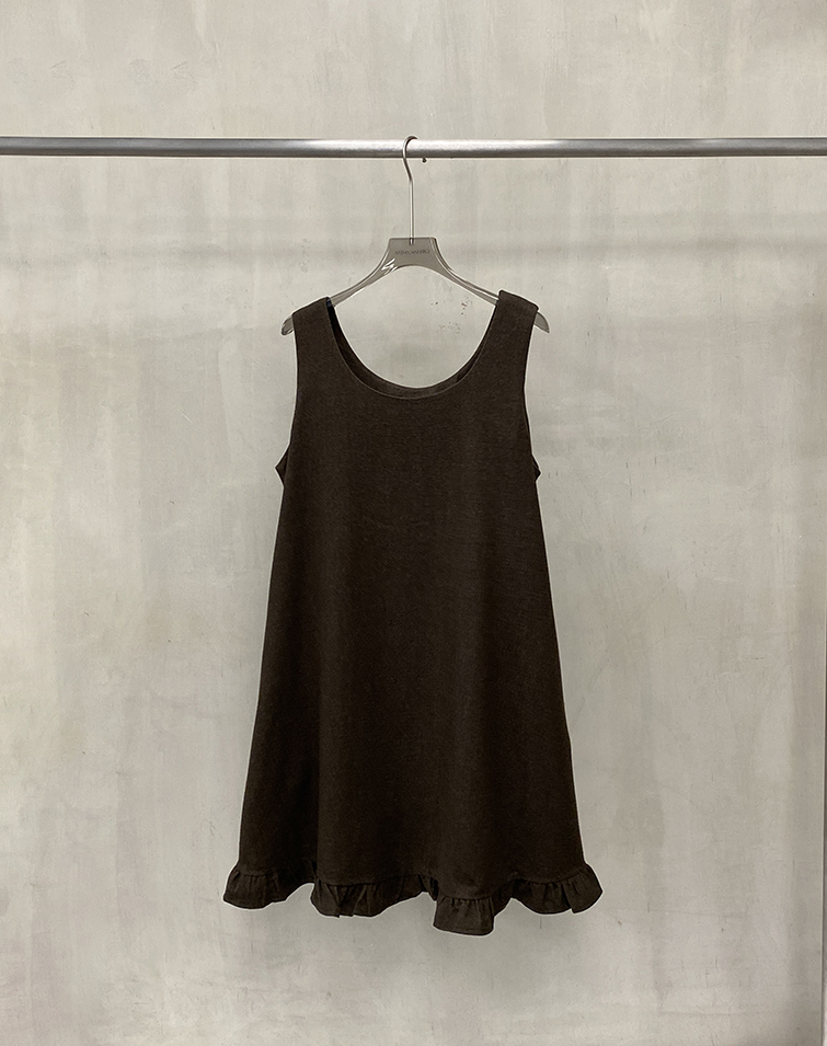 RUFFLE HEM VELVET DRESS