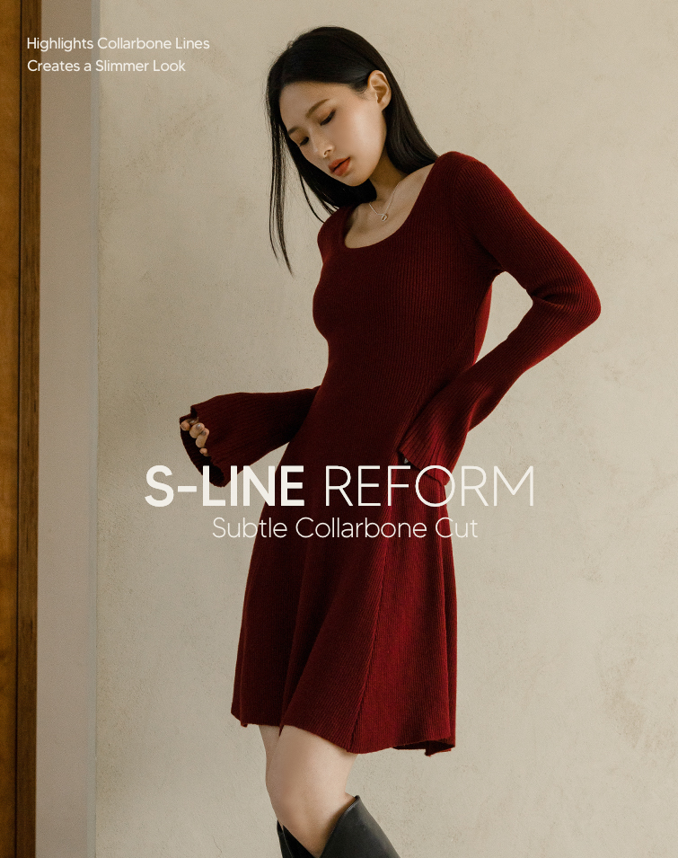 CURVE-FIT U-NECK DRESS