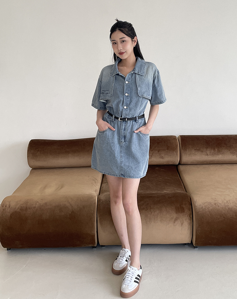 RUGGED CHIC DENIM DRESS