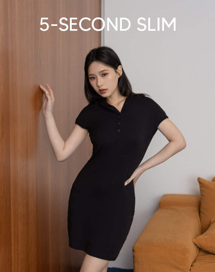 MIT CHIC BUTTONED HOODED SHORT DRESS