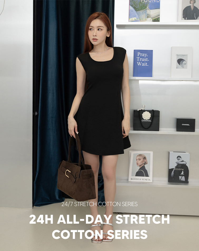 MIT SLIM RIBBED SLEEVELESS MINI DRESS