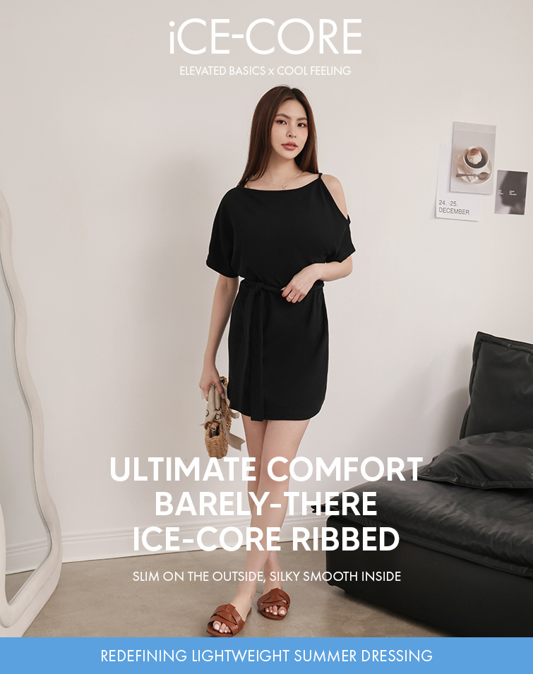 MIT TWIST CUT-OUT RIB MNI DRESS