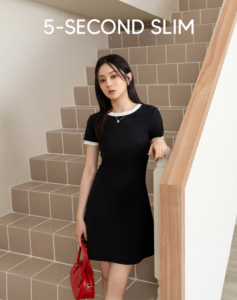 MIT CONTRAST MINI DRESS