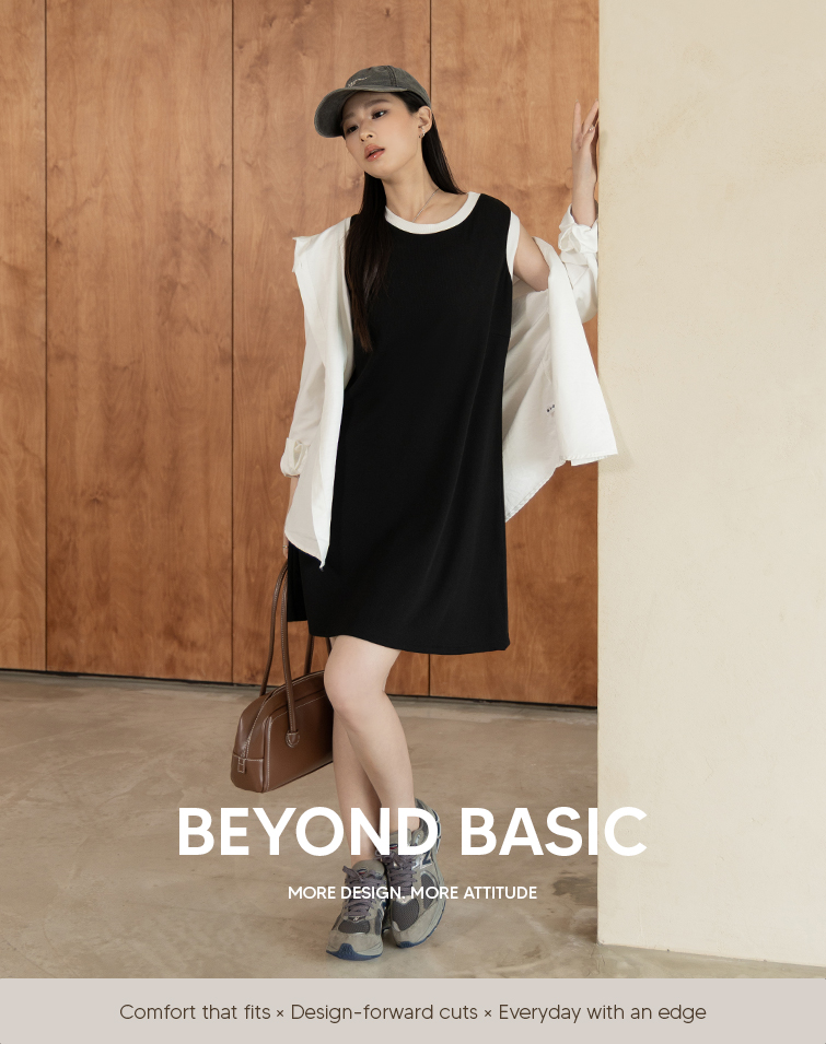 MIT HIGH-STRETCH RIBBED CONTRAST DRESS