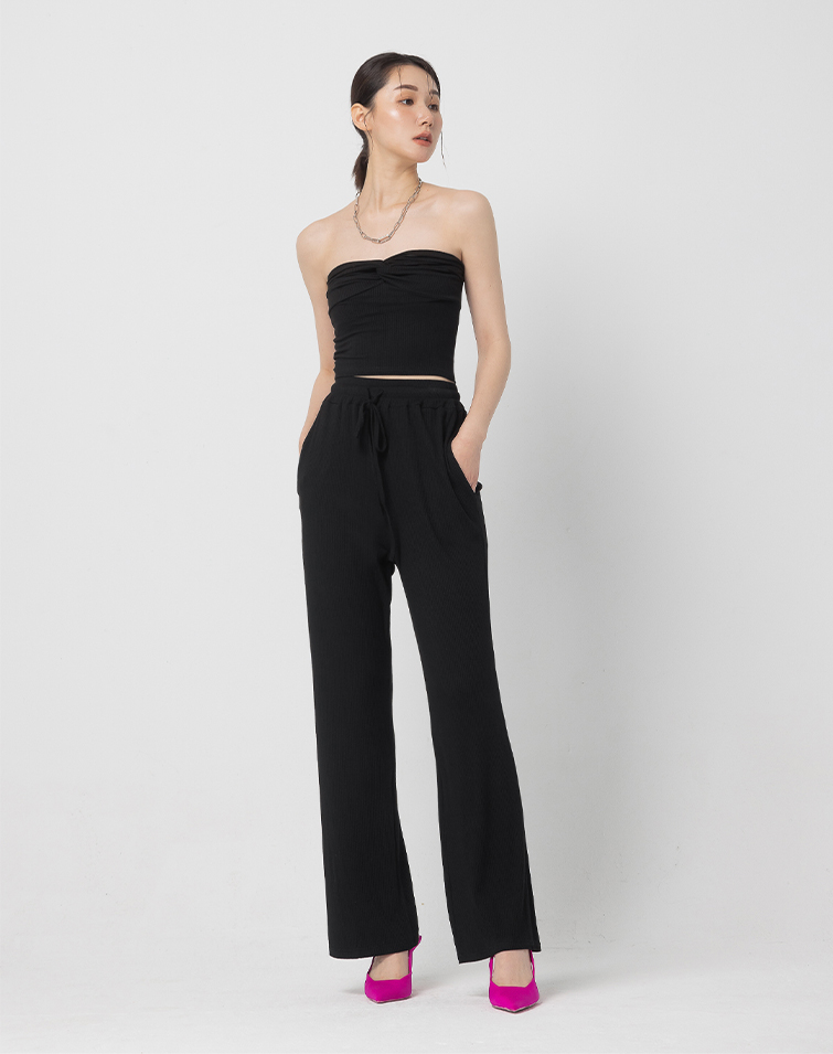 SEXY FRONT KNOT CAMI TOP AND PANTS SET