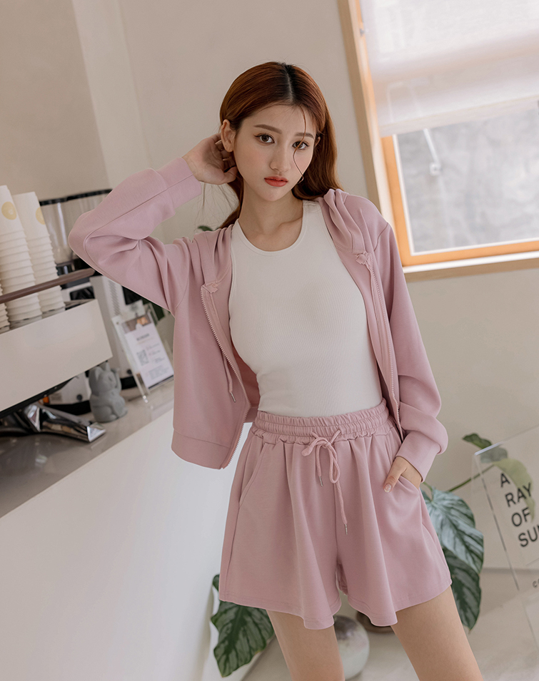 COMFY AND SOFT CASUAL HOODIE AND SHORTS SET