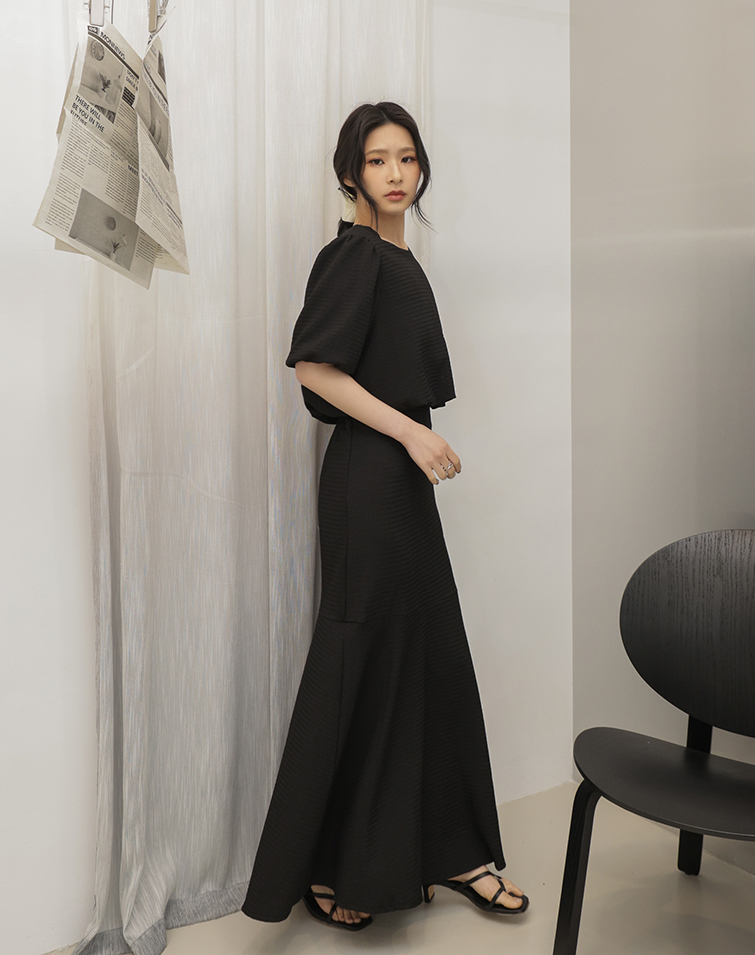 FRENCH 3D TEXTURED PUFF SLEEVE SET