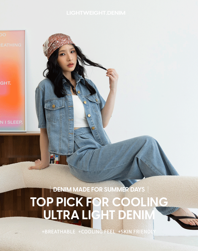 CASUAL COLLARED SHORT-SLEEVE DENIM SET