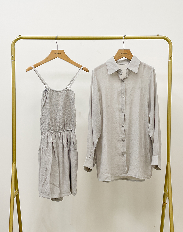 STYLISH TWO-PIECE SLIMMING ROMPER WITH SHEER OUTER SHIRT