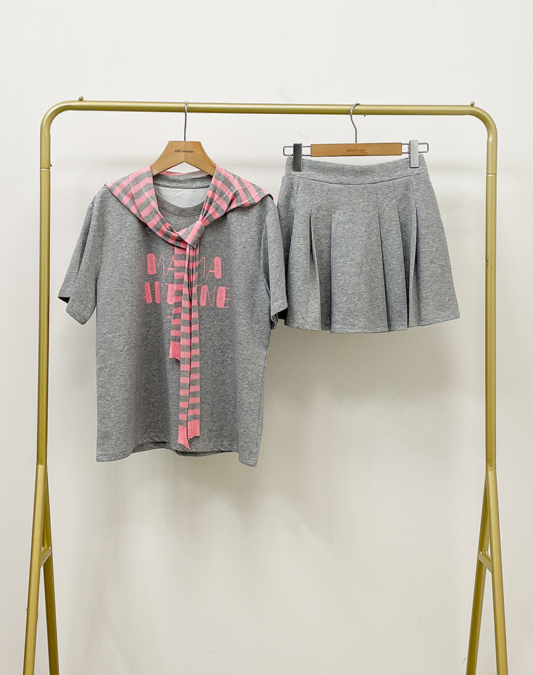 PREPPY STRIPED CAPE TOP SET