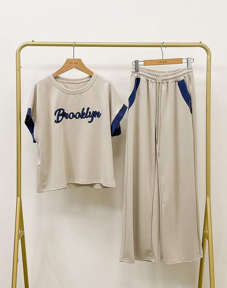 FASHIONABLE CONTRAST LETTER EMBROIDERED FEATHERLIGHT  COTTON SET