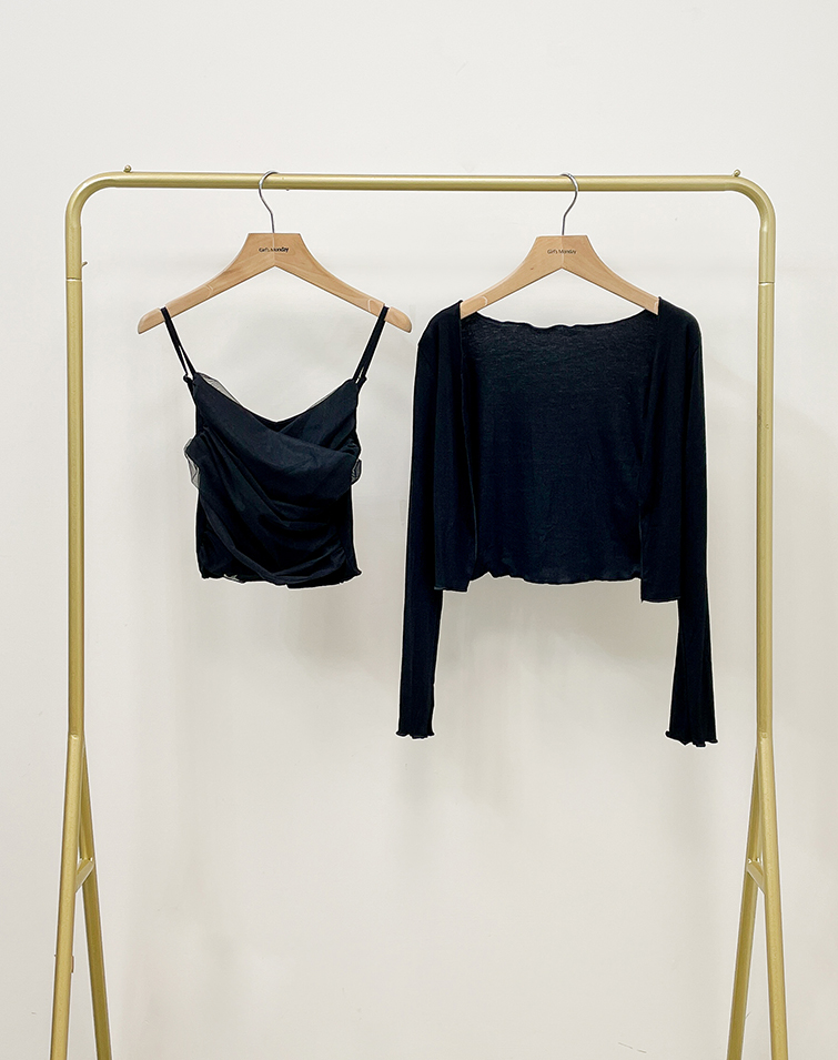 FLOWY RUFFLE EDGE CAMI SET