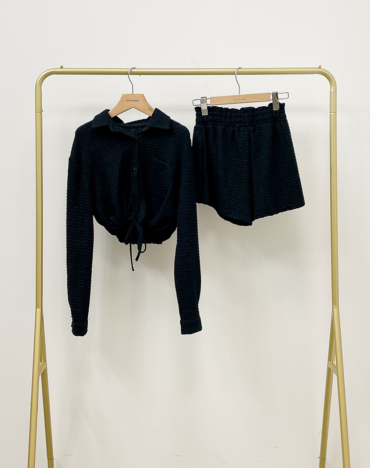 CLOUD WRINKLE TEXTURED SLIM FIT SET