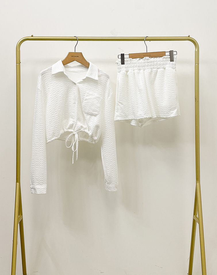 CLOUD WRINKLE TEXTURED SLIM FIT SET