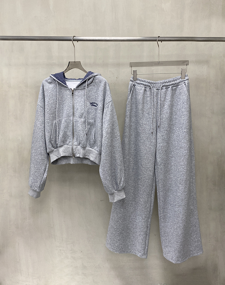 CASUAL COLORBLOCK PLAID PANTS SET