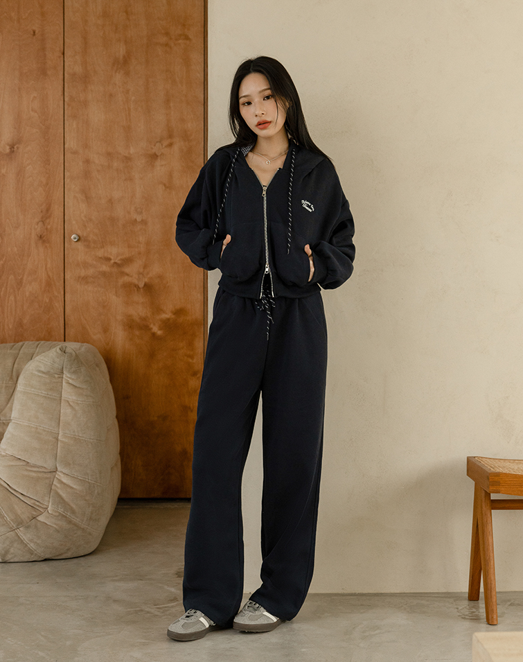 CASUAL COLORBLOCK PLAID PANTS SET