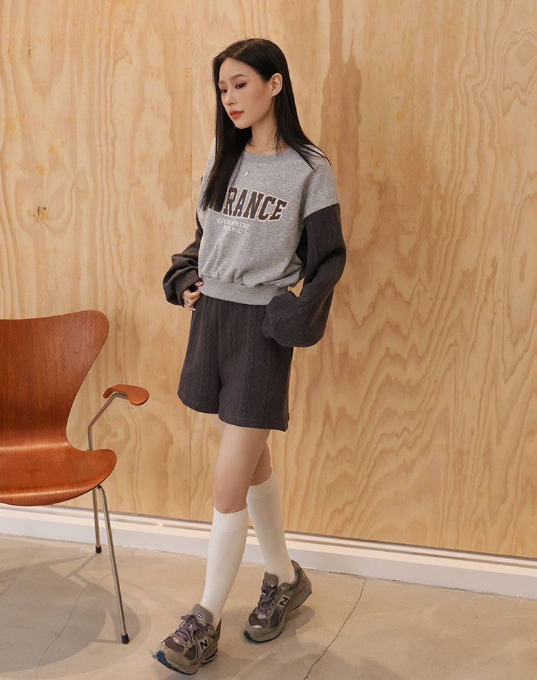 LETTER-PRINT KNIT SET