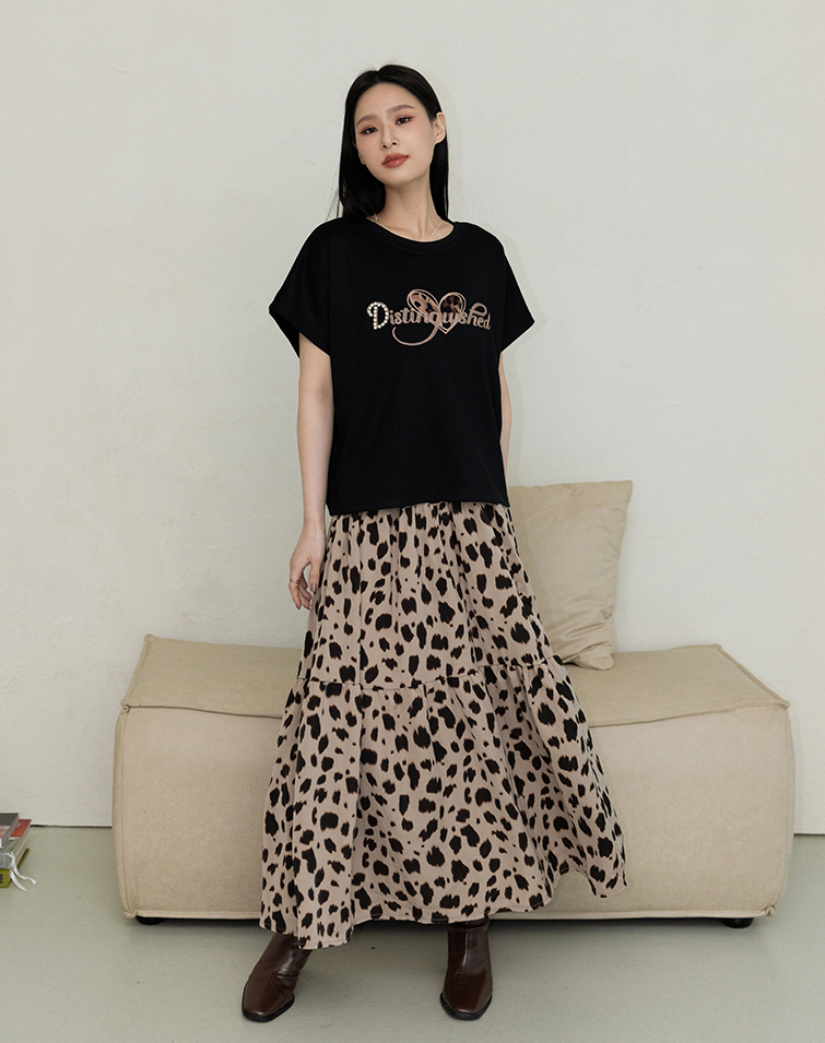 BREEZY COTTON LEOPARD PRINT SKIRT SET
