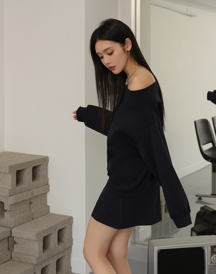 SILKY MOUSSE COTTON OFF-SHOULDER SET