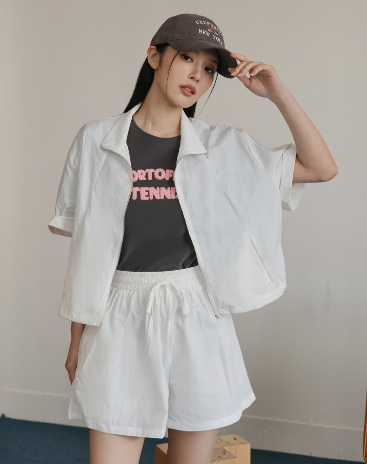 LIGHTWEIGHT PLAIN SHORTS SET