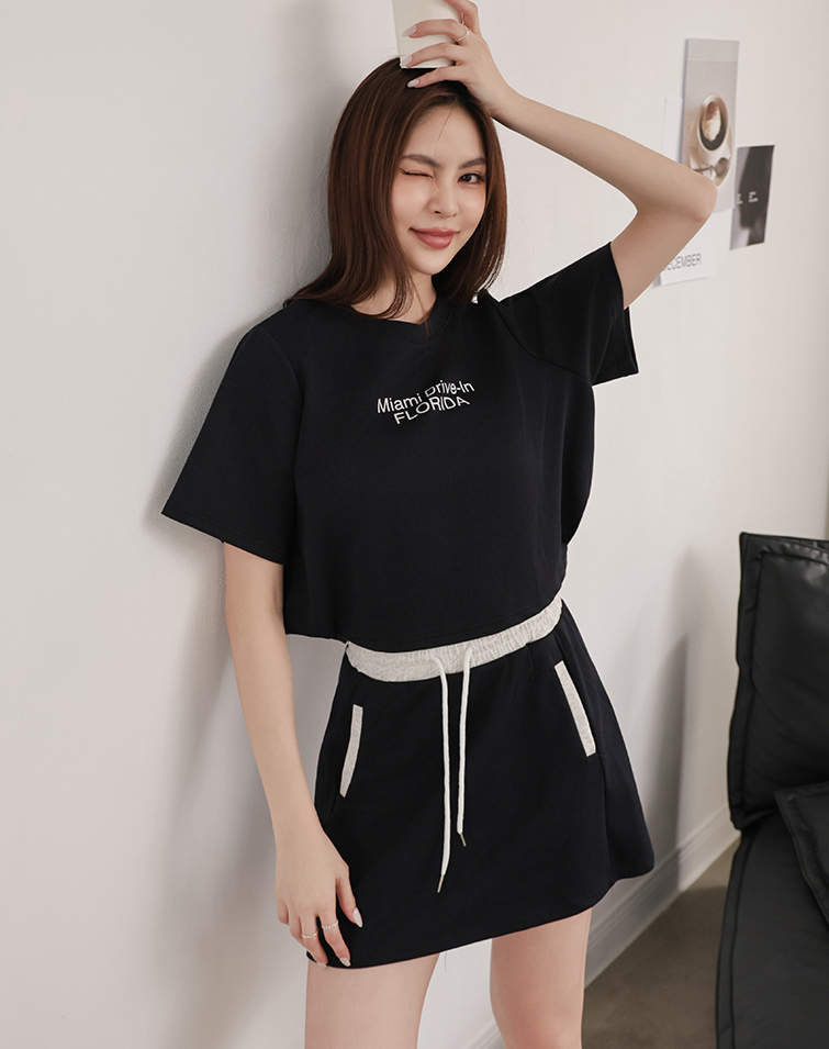 AIR COTTON CONTRAST LETTER SET