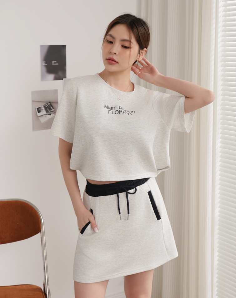 AIR COTTON CONTRAST LETTER SET