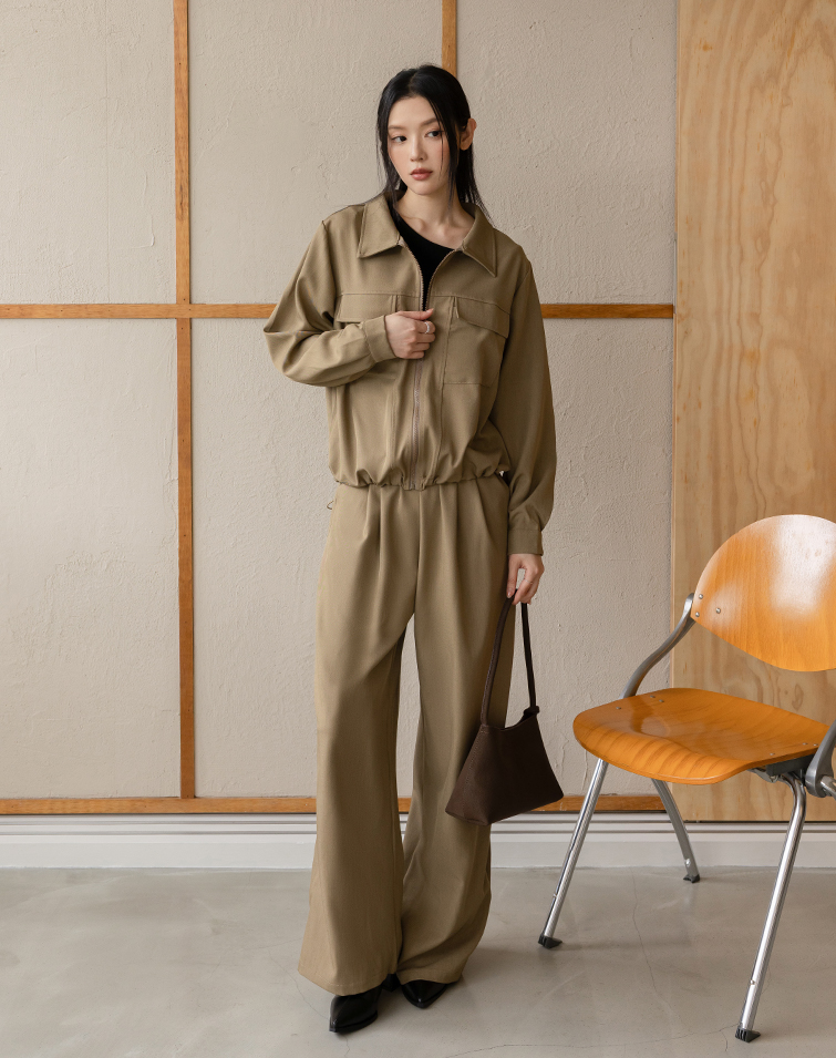 PREMIUM TWILL ZIP UP TWO-PIECE SET