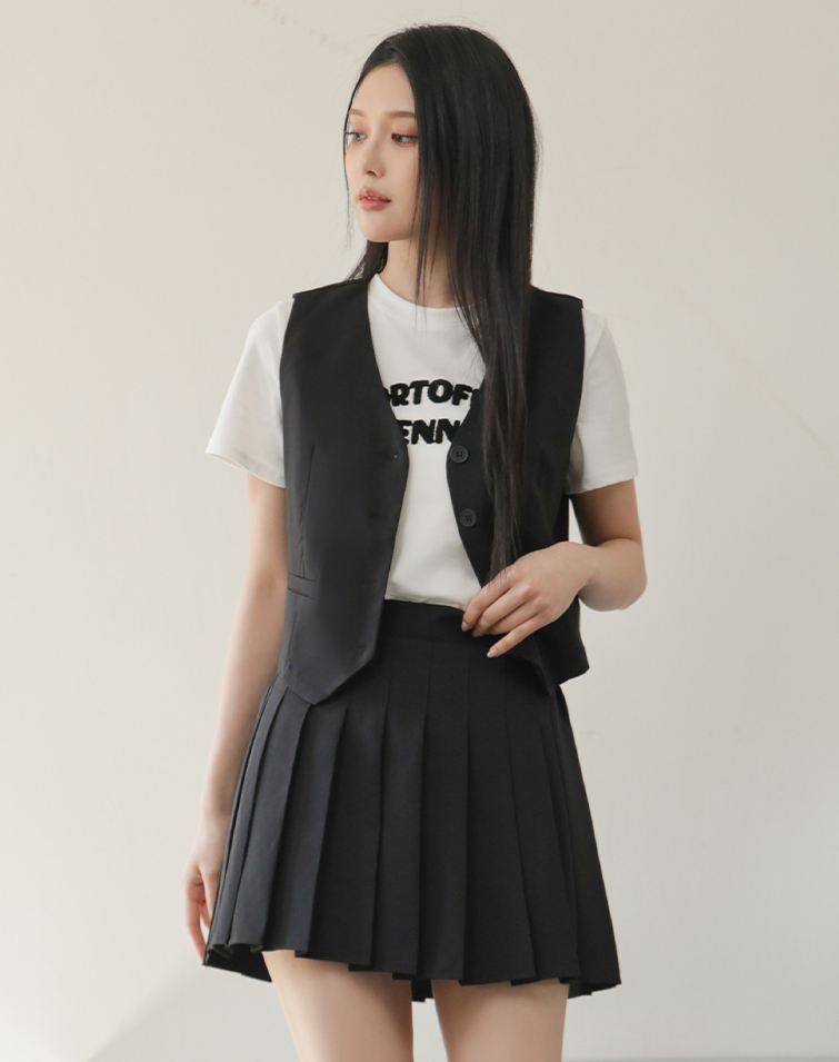 PREPPY PLEATED SKIRT SET