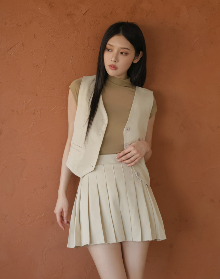 PREPPY PLEATED SKIRT SET