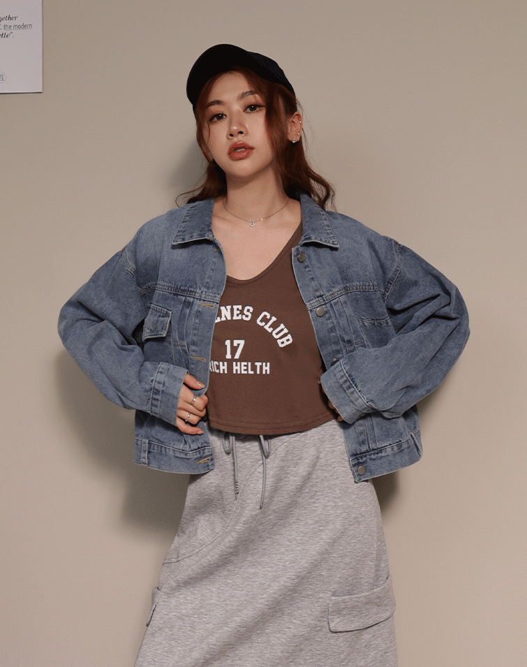 PLAYFUL HEART-SHAPED DENIM JACKET