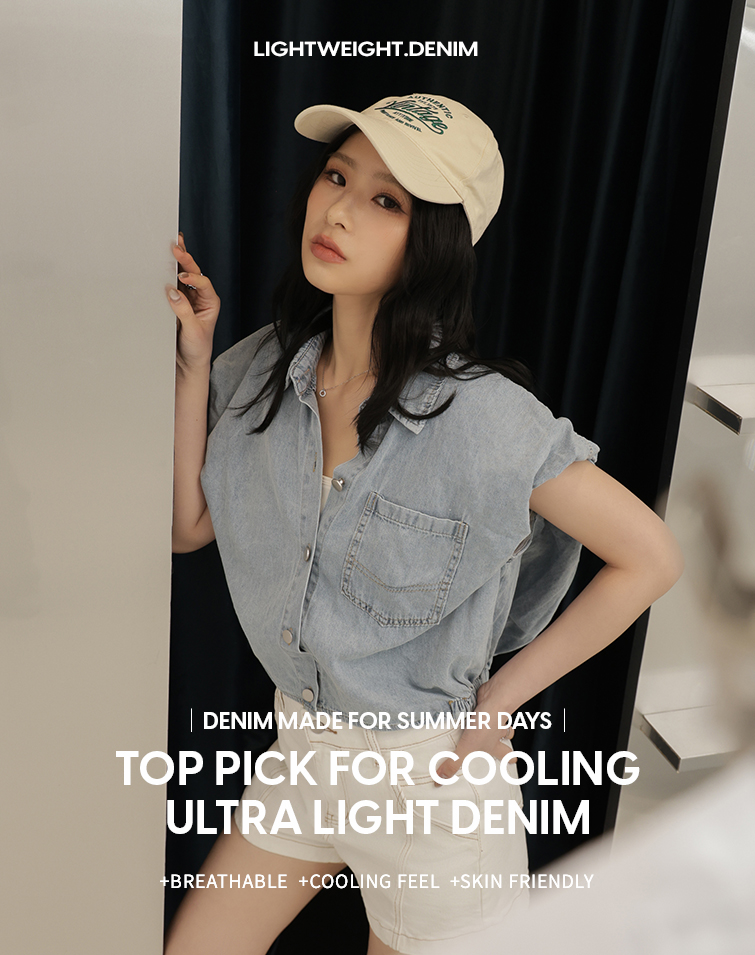 BACK-TIED WAIST SHORT-SLEEVE DENIM JACKET